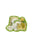 A die-cut sticker featuring a whimsical illustration of a green frog in bed with a white blanket set against a light green background with white daisy flowers in the lower left corner and Toad holding a tea kettle.