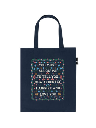 Pride and Prejudice navy tote bag — Out of Print