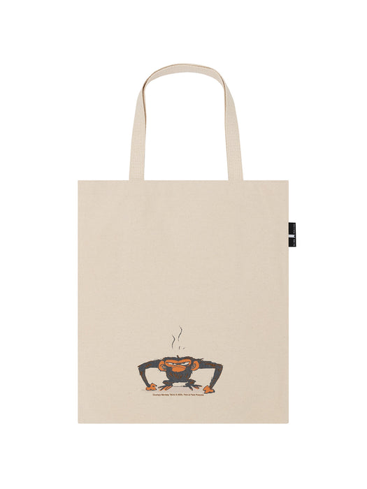 Monkey Print Canvas Tote Bag - Reusable Natural Shopping Bag With Fun Design