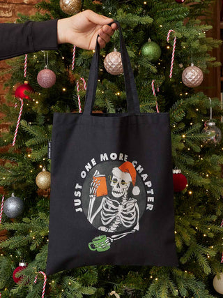 Just One More Chapter Holiday tote bag
