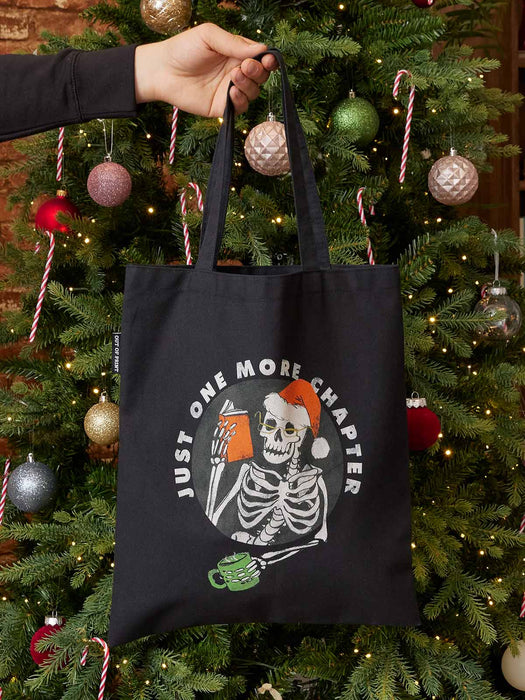 Just One More Chapter Holiday tote bag