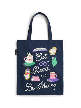 Eat, Read, & Be Merry tote bag