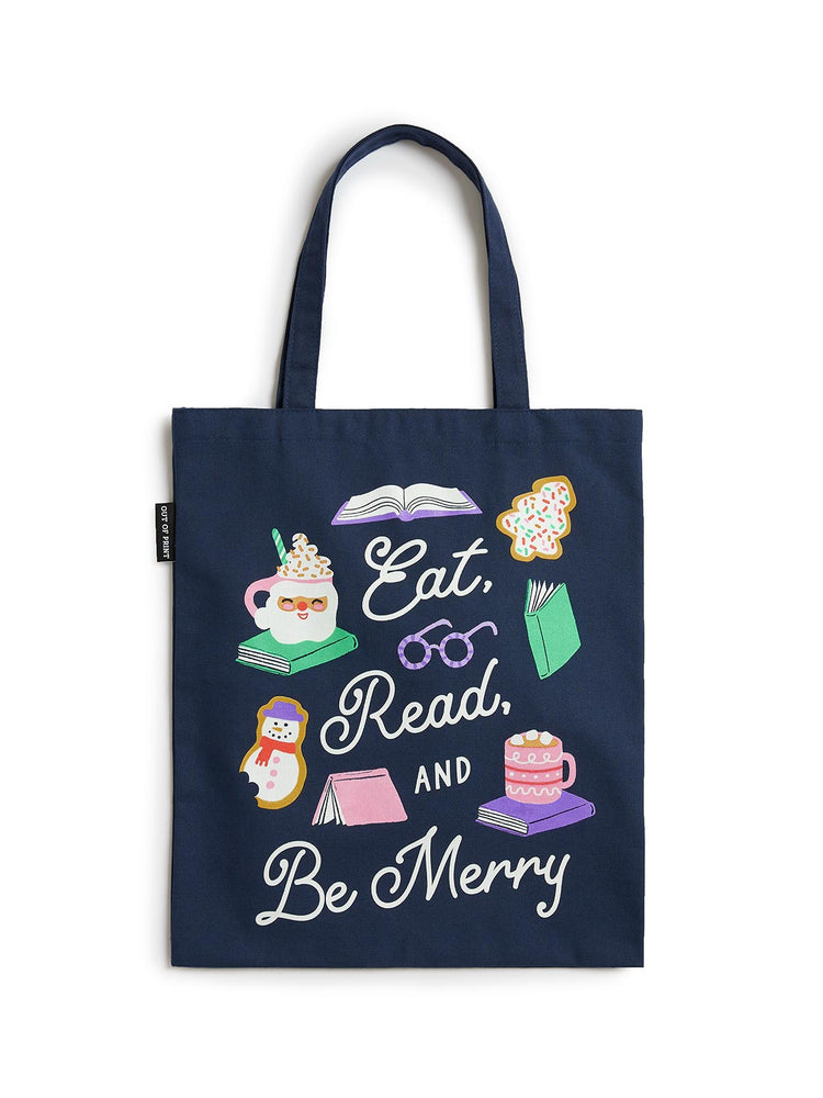 Eat, Read, & Be Merry tote bag
