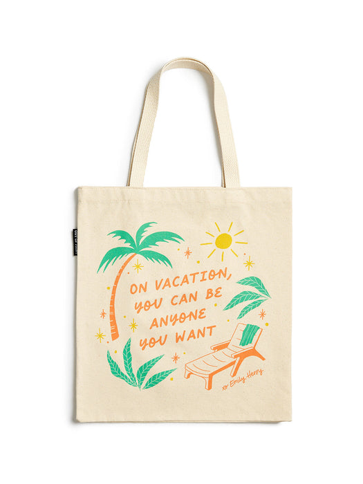 Emily Henry: On Vacation You Can Be Anyone You Want tote bag