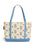 Tote bag with cartoon elephant and piggie and pigeon design on a beige background