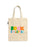 A natural beige canvas tote bag with two shoulder straps, featuring the text 'BOOK SCHLEPPER' printed in colorful, playful letters across the front. A small black fabric tag is visible on the left side seam.