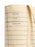 A close-up of a beige canvas tote bag printed with blue horizontal lines and the words 'AUTHOR', 'TITLE', and 'DATE DUE' on the side, shown against a white background.