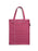 A maroon red striped canvas tote bag with white lines forming a date and borrower's name grid, featuring two top handles and a small black tag on the right side.