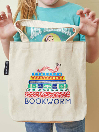Bookworm mini tote bag