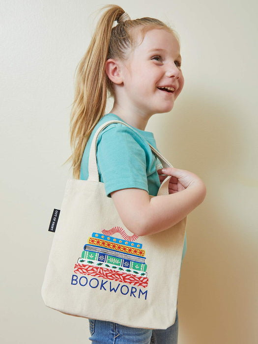 Bookworm mini tote bag