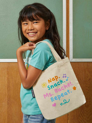 Nap. Snack. Ms. Rachel. Repeat mini tote bag