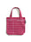 A maroon red canvas tote bag with white horizontal lines and columns, featuring the headers 'DATE DUE' and 'BORROWER'S NAME' printed in white. The bag has two top handles and a small black tag on the right side.