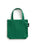 A green canvas tote bag with two top handles and a small black side tag, photographed against a plain white background.