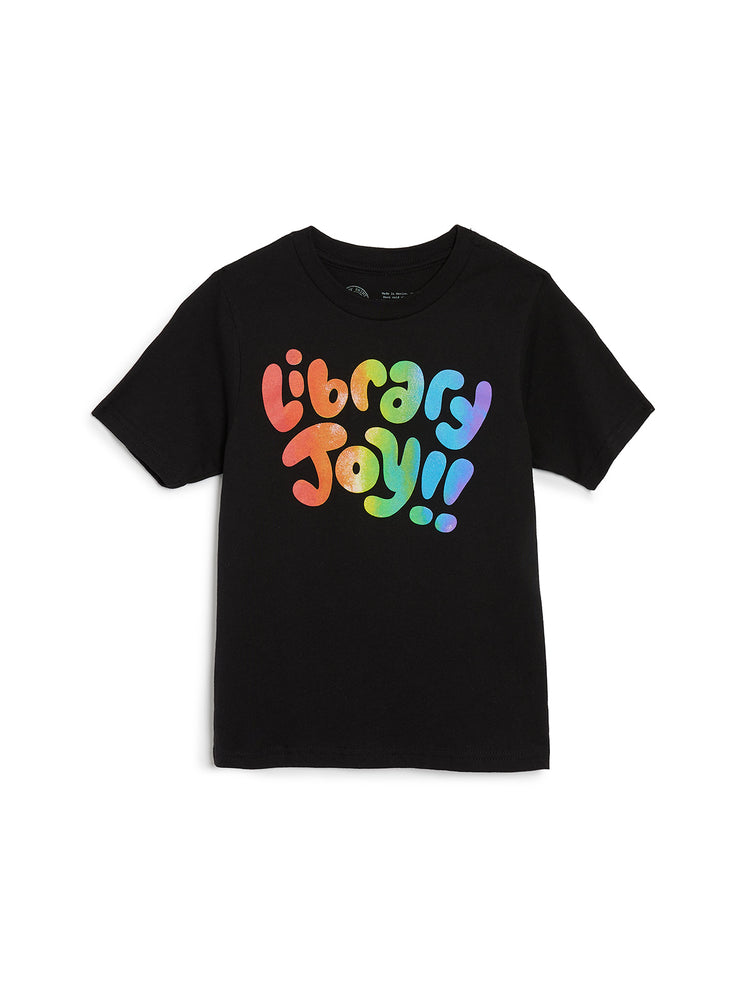 Mychal Threets: Library Joy Kids' Black T-Shirt