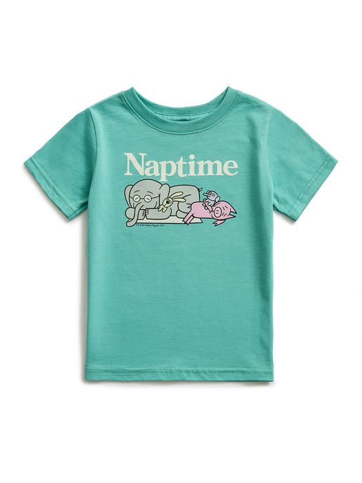 Teal t-shirt with 'Naptime' and cartoon elephant design on a white background