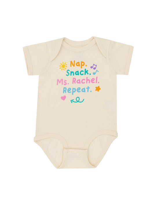 Nap. Snack. Ms. Rachel. Repeat baby bodysuit