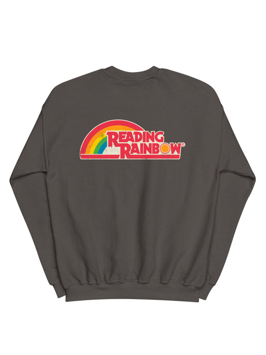 Reading Rainbow embroidered unisex dark gray sweatshirt (Print Shop)