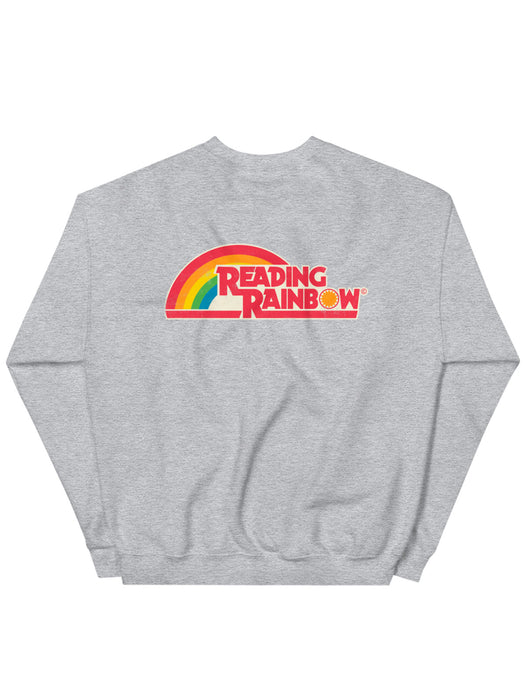 Reading Rainbow embroidered unisex light gray sweatshirt (Print Shop)