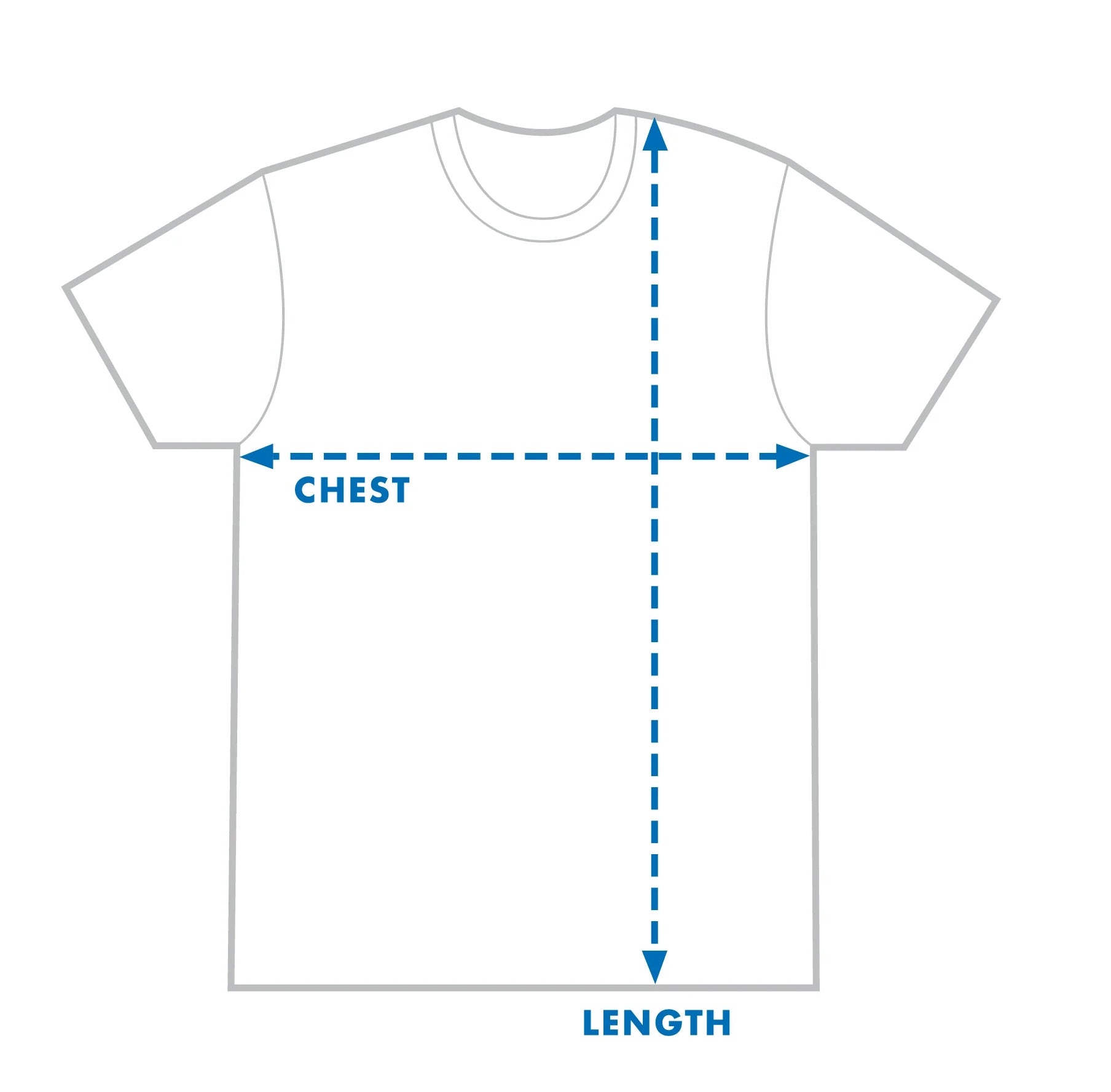 Cotton/Poly Crew size chart image