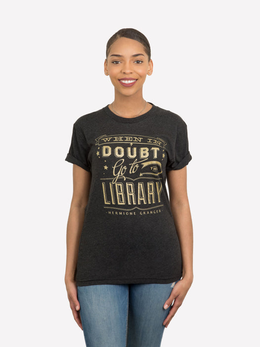 When in Doubt Go to the Library Harry Potter unisex tee — Out of Print