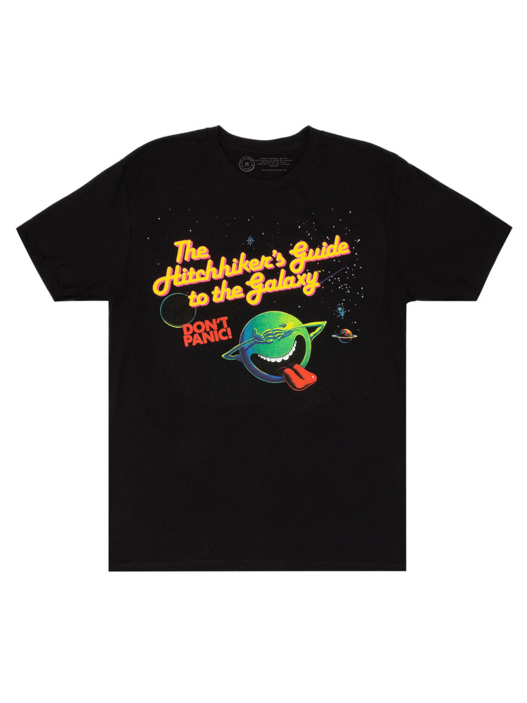 The Hitchhiker's Guide to the Galaxy unisex black t-shirt — Out of Print