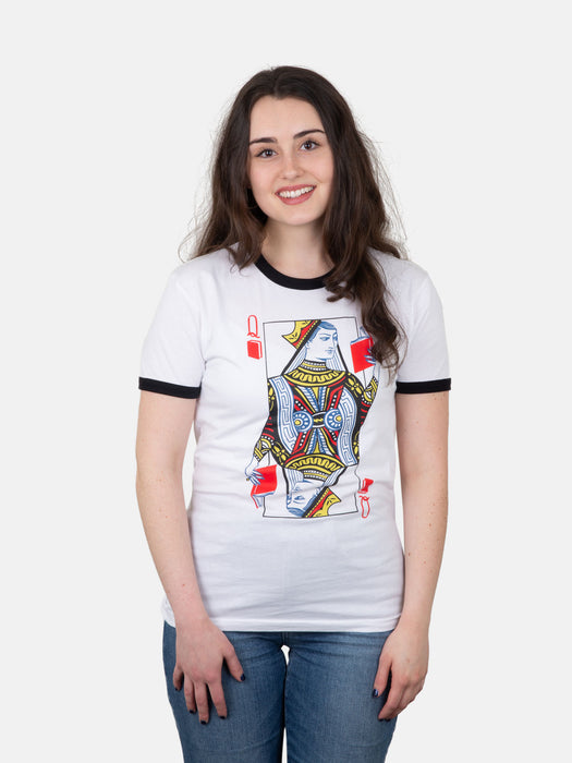 Queen of Books unisex ringer t-shirt — Out of Print