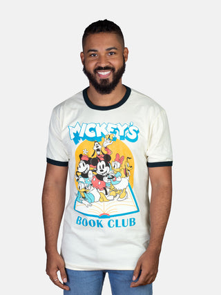 Disney Mickey Mouse Book Club Unisex Ringer T-Shirt