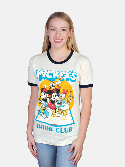 Disney Mickey Mouse Book Club Unisex Ringer T-Shirt