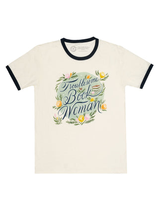 Troublesome Book Woman Unisex Ringer T-Shirt