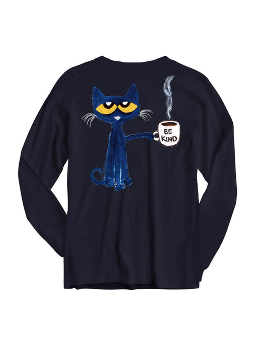 Pete the Cat Read Books Drink Coffee Stay Groovy Unisex Long Sleeve