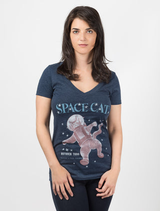 Space Cat Women's V-Neck T-Shirt