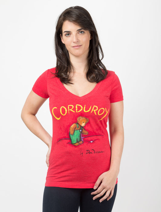 Corduroy Women's V-Neck T-Shirt