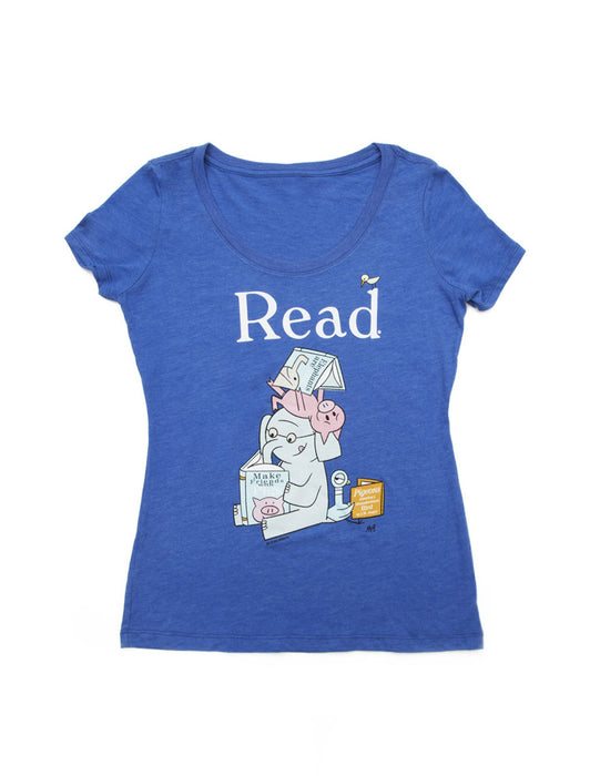 ELEPHANT & PIGGIE Read Women's Scoop T-Shirt