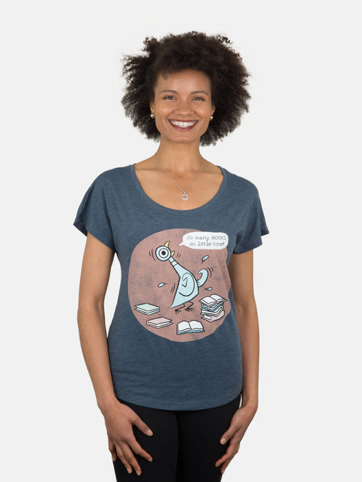 The Pigeon: So Many Books Women’s Relaxed Fit T-Shirt