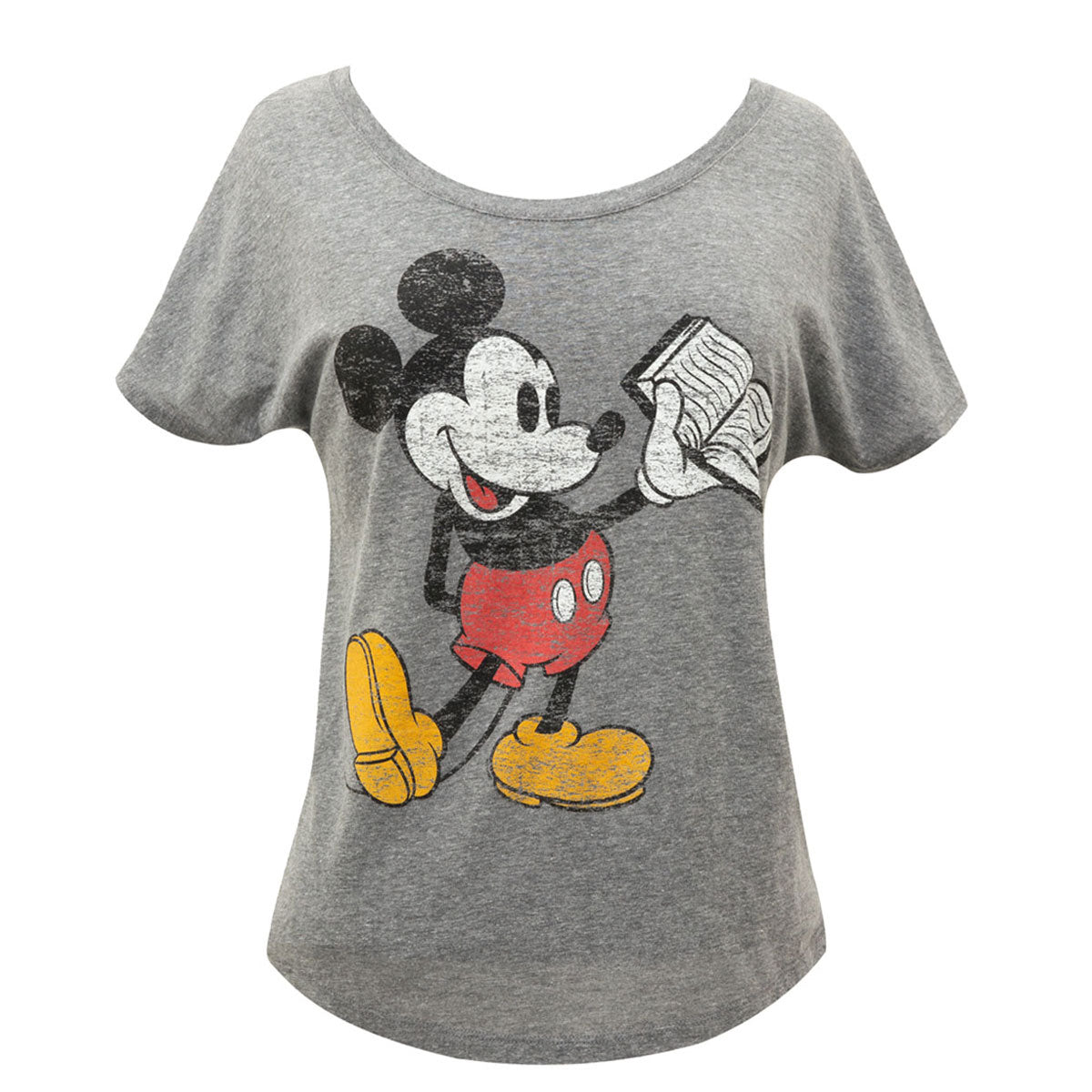Mickey Mouse Disney Crew Damen T-Shirt - Grau Clothing