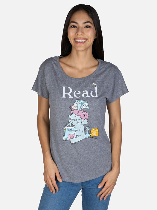 ELEPHANT & PIGGIE Read Women’s Relaxed Fit T-Shirt