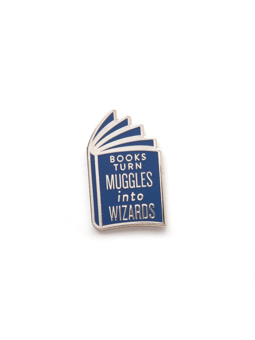 Books Turn Muggles into Wizards enamel pin