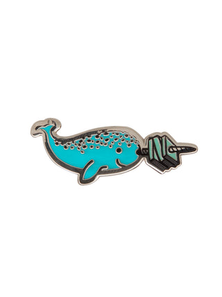 Read Like a Narwhal enamel pin