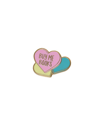 Sweet Reads - Buy Me Books enamel pin