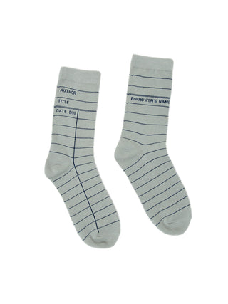 Library Card: Light Gray socks