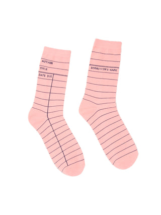 Library Card: Pink socks