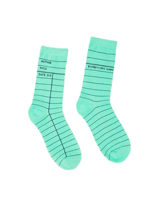 Library Card: Mint Green socks