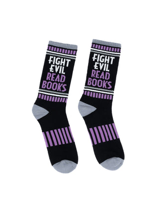 Fight Evil, Read Books gym socks