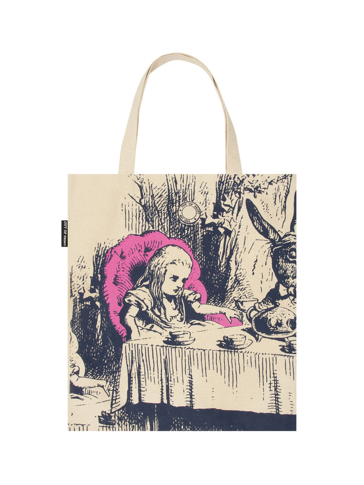 Alice in Wonderland on antique book page Tote Bag