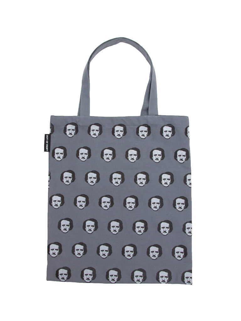 Edgar Allan Poe ka Dots gray tote bag Out of Print