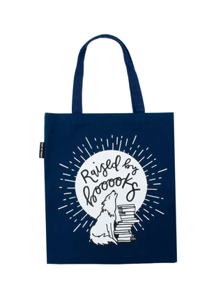 Raised by Books tote bag
