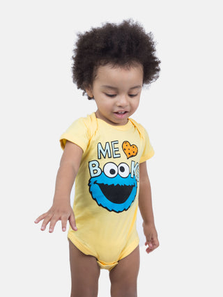 Sesame Street Cookie Monster - Me Love Books baby bodysuit