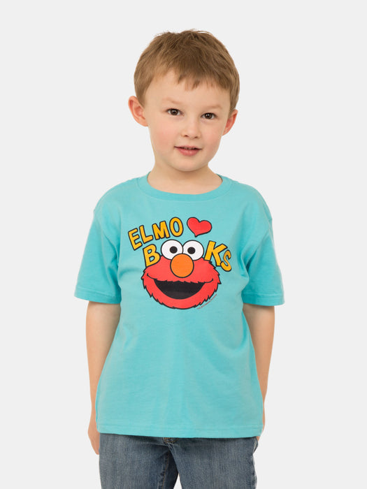 Afscheid Bevestiging Maakte zich klaar Elmo Loves Books kids t-shirt — Out of Print