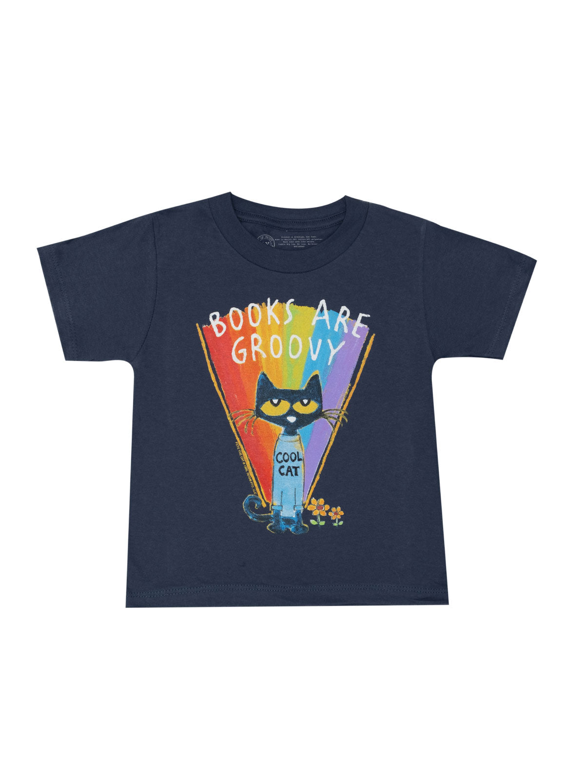 Pete the Cat - Books are Groovy kids t-shirt — Out of Print