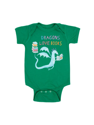 Dragons Love Books baby bodysuit